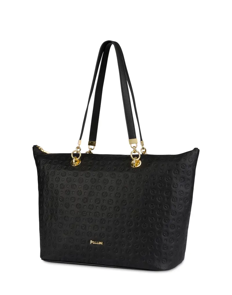 Shopping bag Heritage Logo Embossed NERO, Pollini miniatura 2