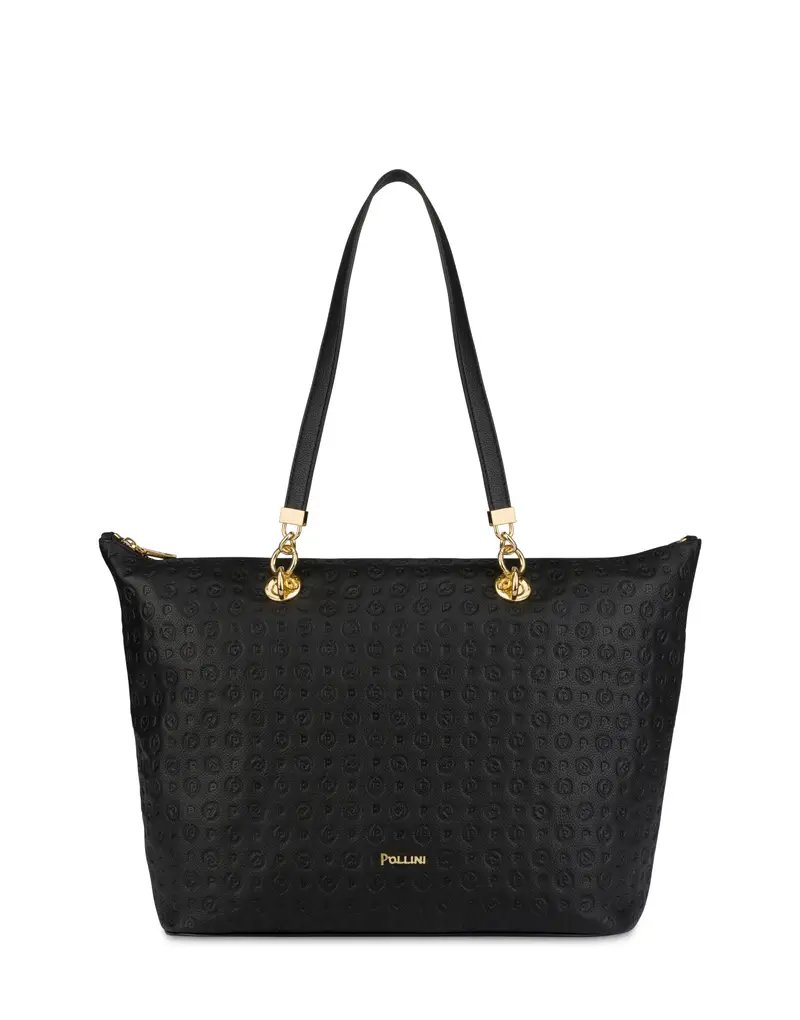 Shopping bag Heritage Logo Embossed NERO, Pollini