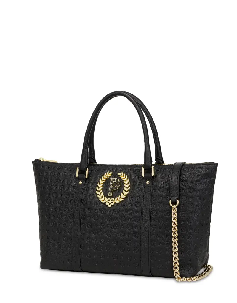 Shopping bag Heritage Logo Embossed NERO, Pollini miniatura 2