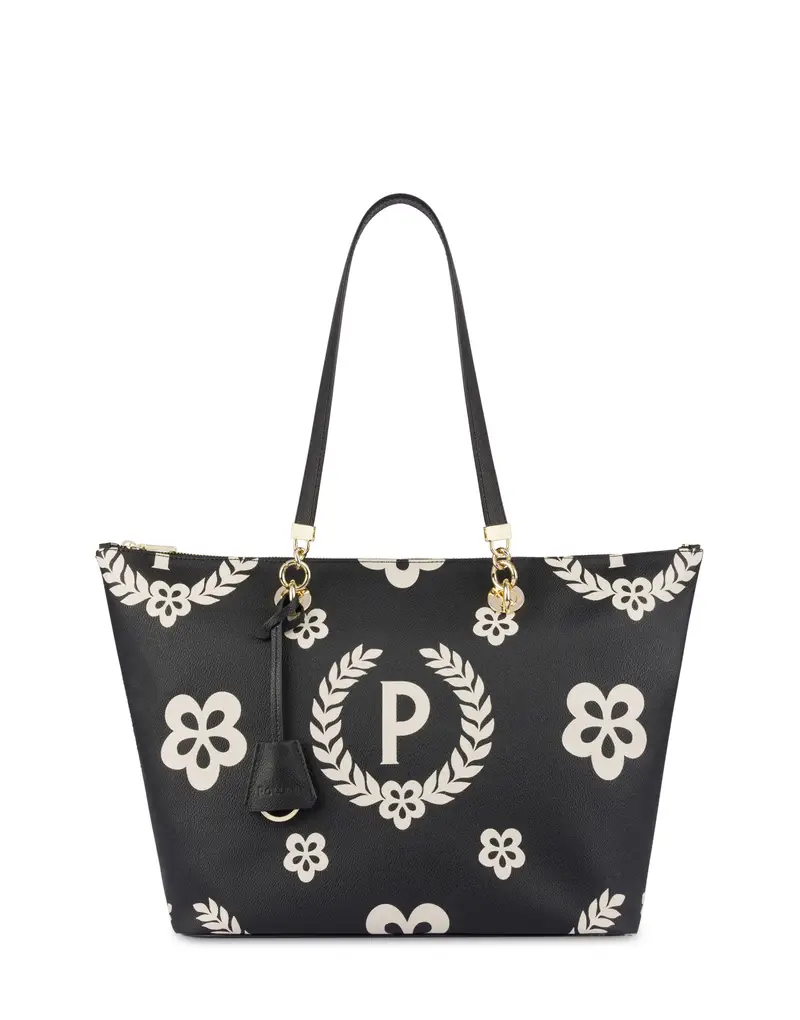 Shopping bag Heritage PVC NERO/NERO/NERO, Pollini
