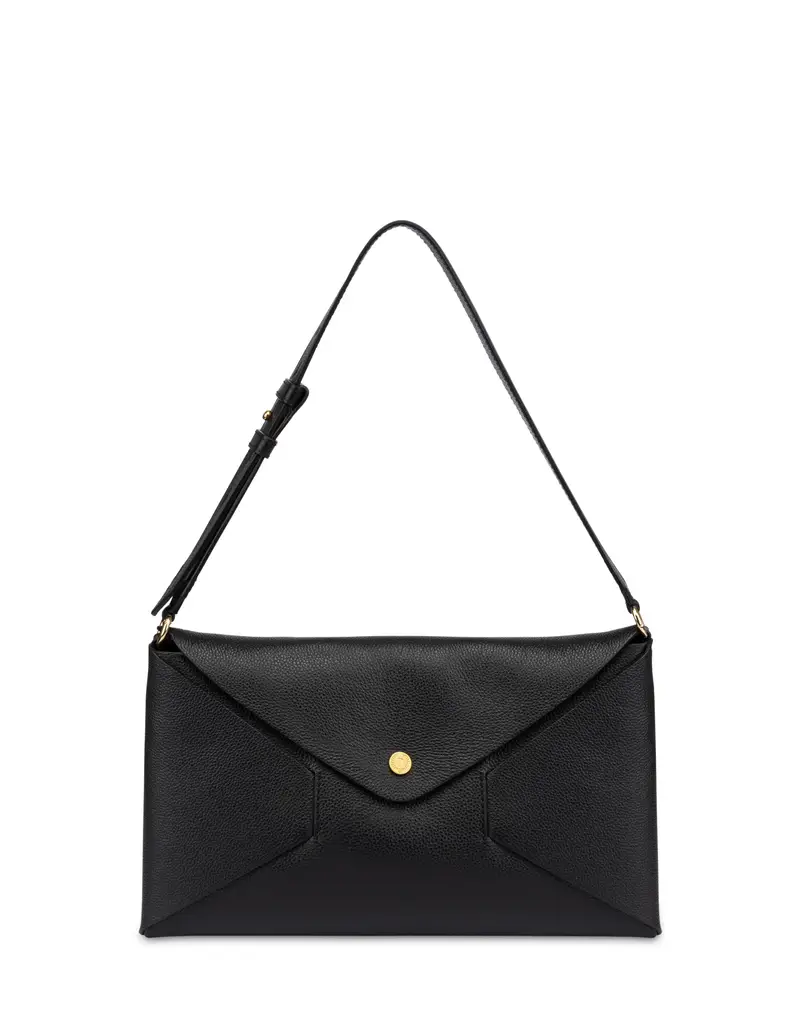 Shoulder Bag Mail in Vitello Granato , Pollini Nero