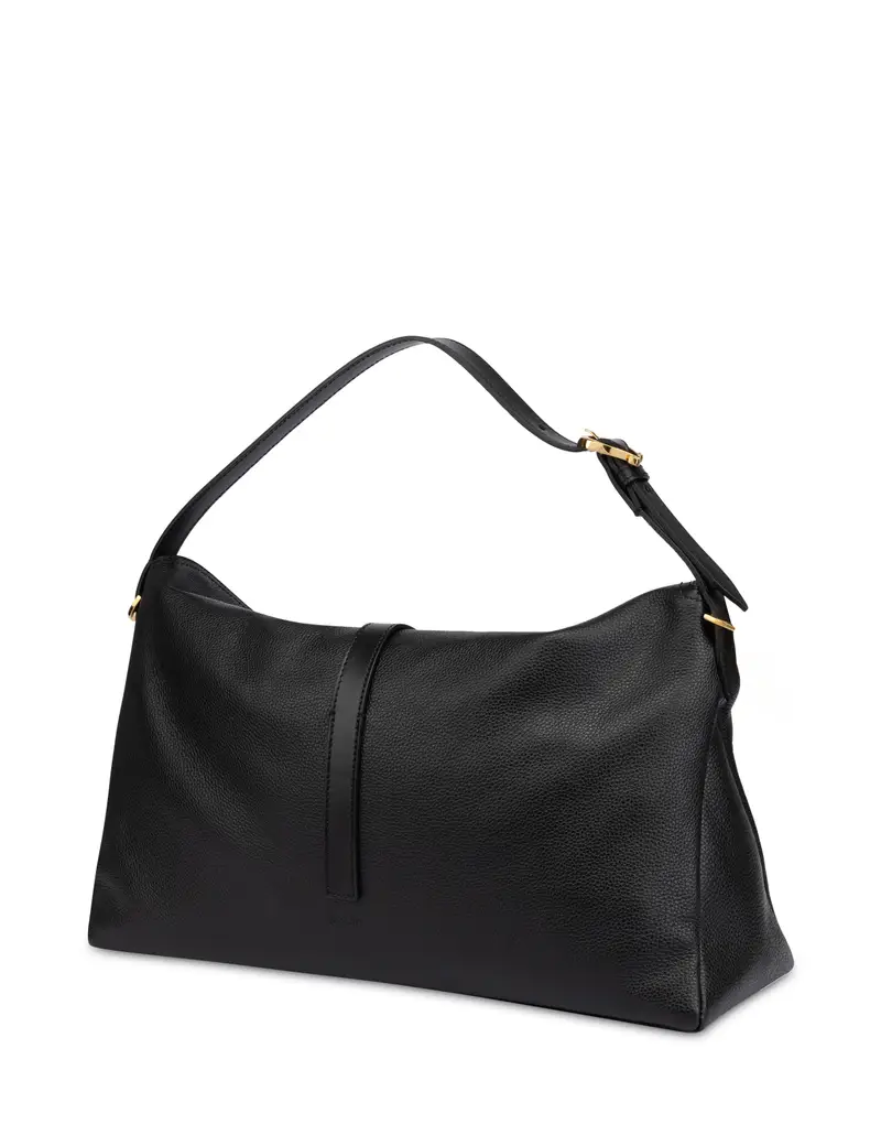 Shoulder Bag Mia in Vitello Granato, Pollini Nero miniatura 2