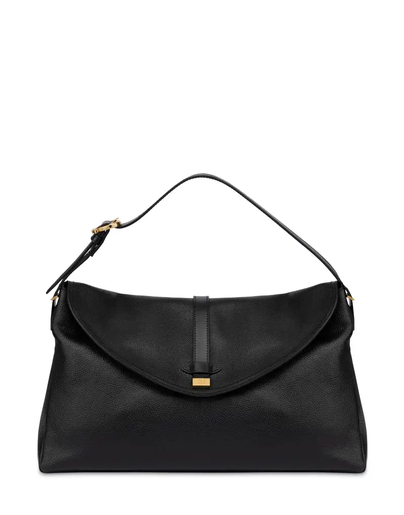 Shoulder Bag Mia in Vitello Granato , Pollini Nero