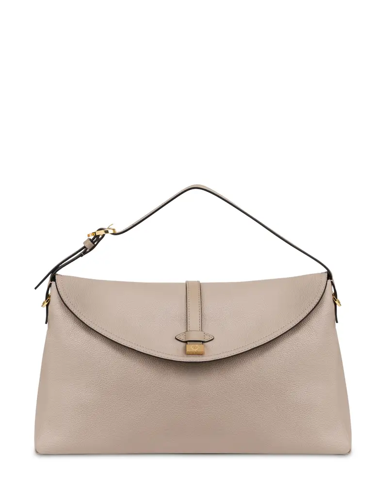 Shoulder Bag Mia in Vitello TAUPE/TAUPE, Pollini Grigio