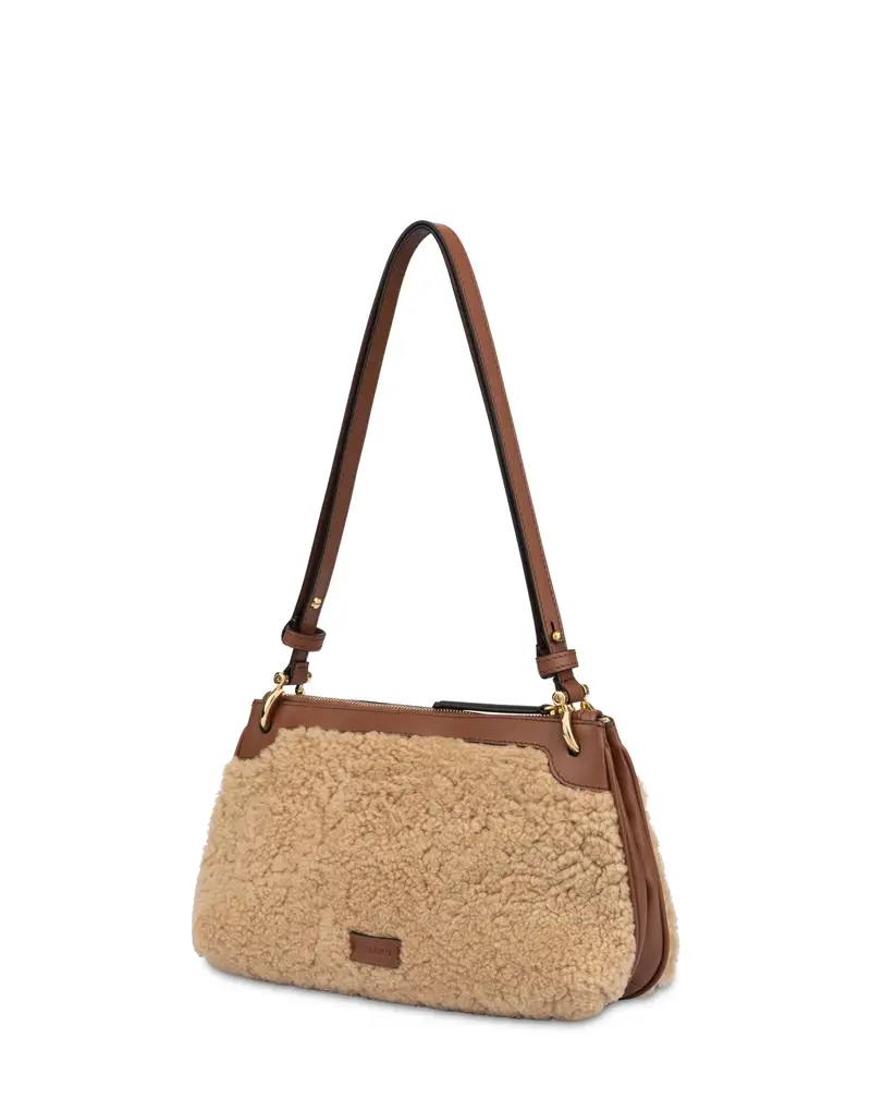 Shoulder Bag Small Marlene in Montone, Pollini Grigio miniatura 2