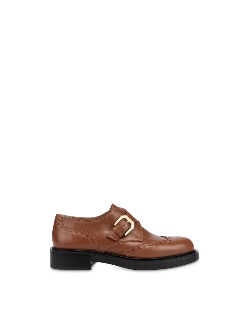Single Monk Cambridge in Vitello LEGNO, Pollini Marrone