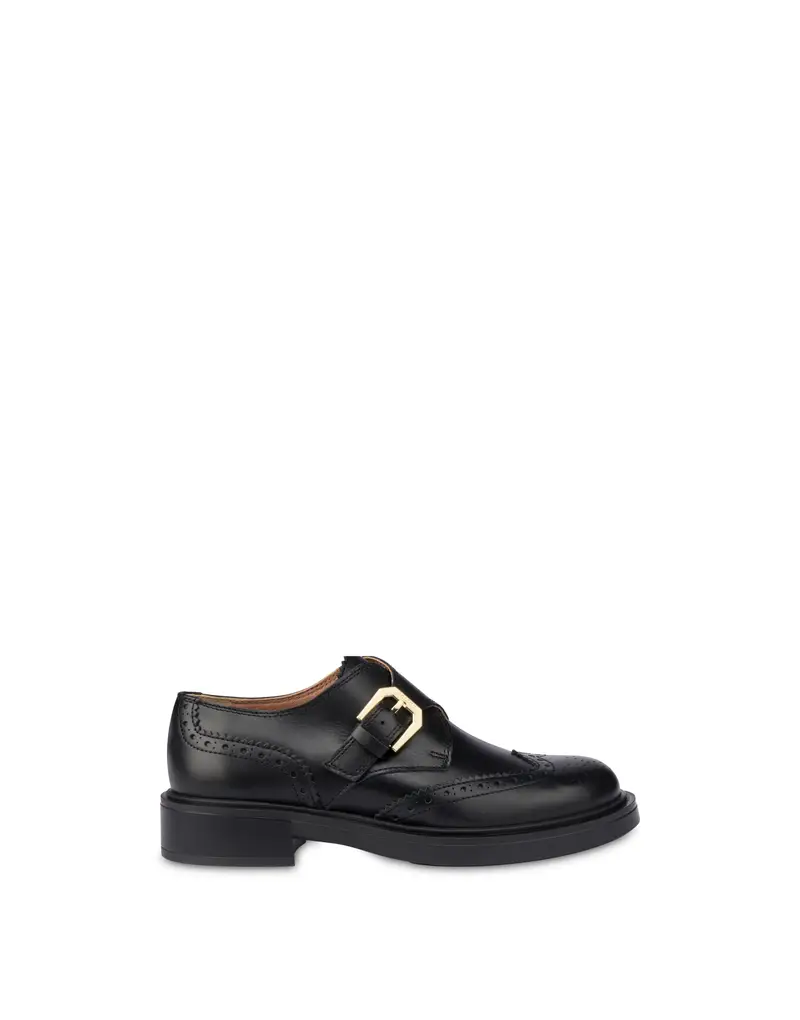Single Monk Cambridge in Vitello NERO, Pollini