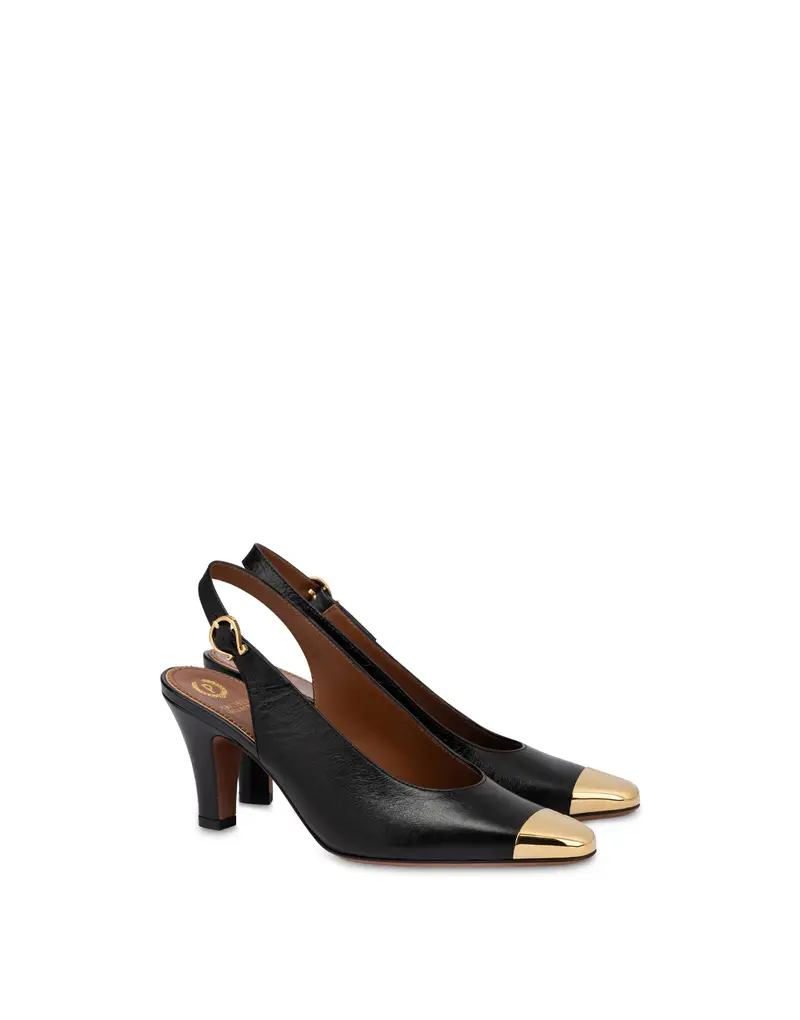 Sling Back Muse in Nappa, Pollini Nero miniatura 2