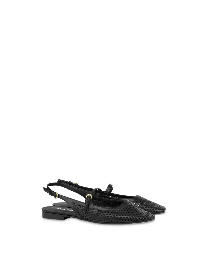 Sling Back Nina In Vitello NERO, Pollini miniatura 2