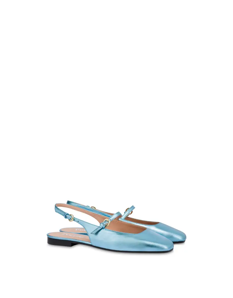 Slingback Ballet in Nappa ACQUA, Pollini Azzurro miniatura 2