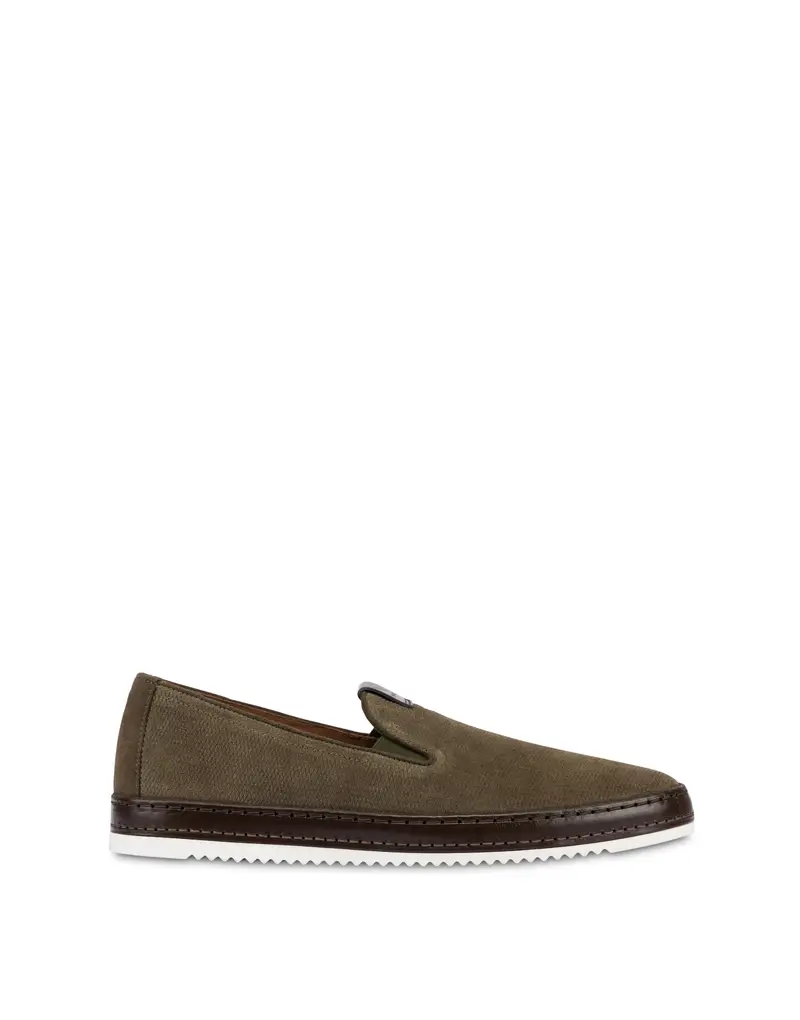 Slip On Foxing in Crosta MILITARE, Pollini Verde