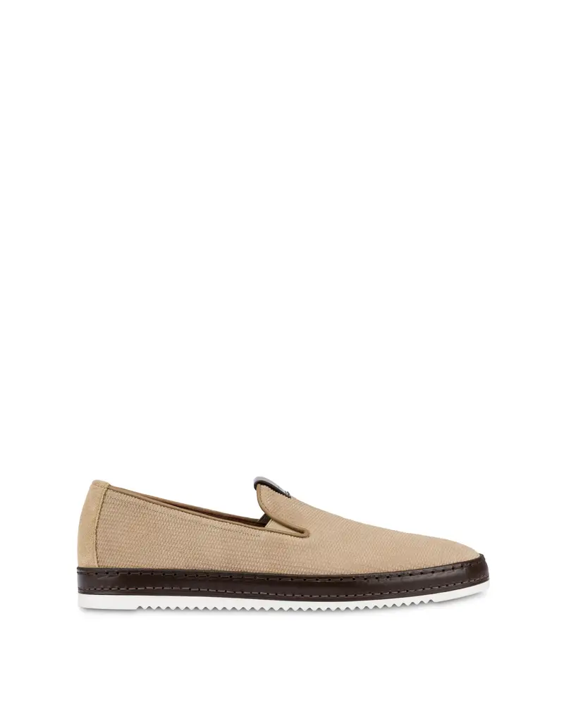 Slip-On Foxing in Crosta SABBIA, Pollini Beige