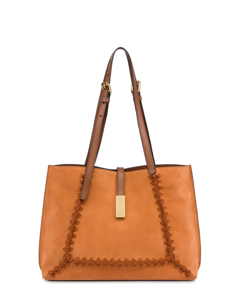 Small Double Handle Bag Austin in Crosta e Vitello CUOIO/CUOIO, Pollini Marrone