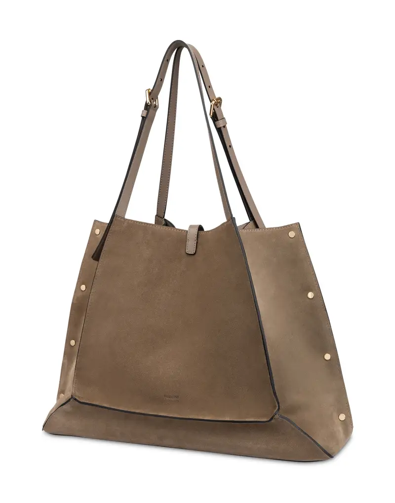 Small Double Handle Bag Austin in Crosta, Pollini Bianco miniatura 2