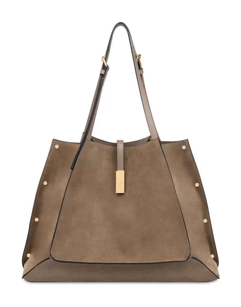 Small Double Handle Bag Austin in Crosta , Pollini Bianco