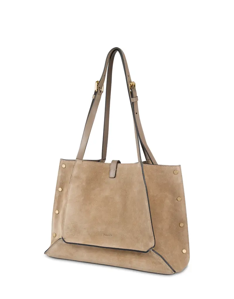 Small Double Handle Bag Austin in Crosta, Pollini Bianco miniatura 2