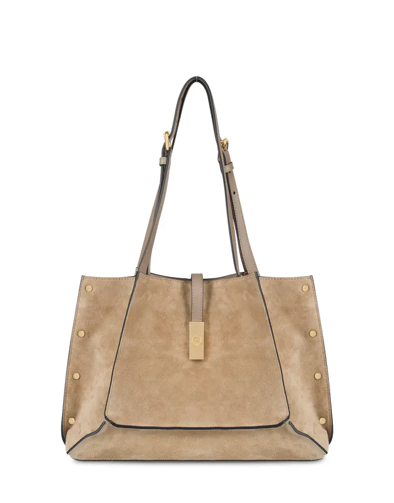 Small Double Handle Bag Austin in Crosta , Pollini Bianco