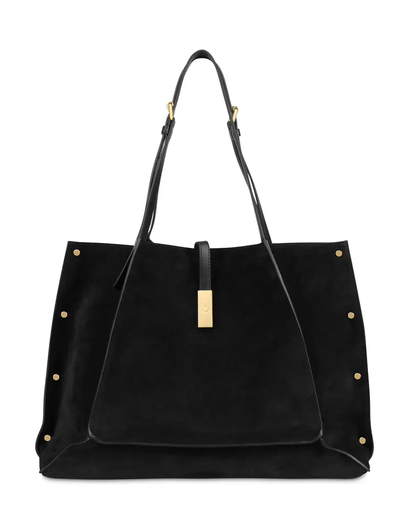 Small Double Handle Bag Austin in Crosta , Pollini Nero