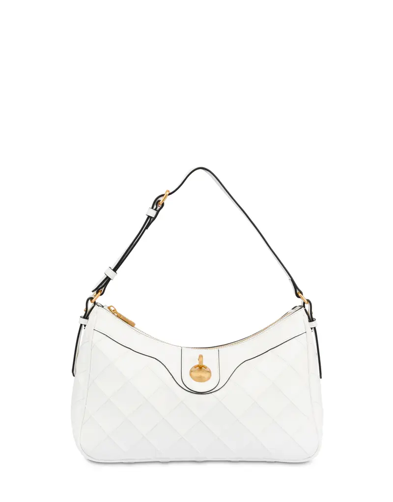 Small Shoulder Bag Drop Matelassè in faux leather AVORIO/AVORIO, Pollini Marrone