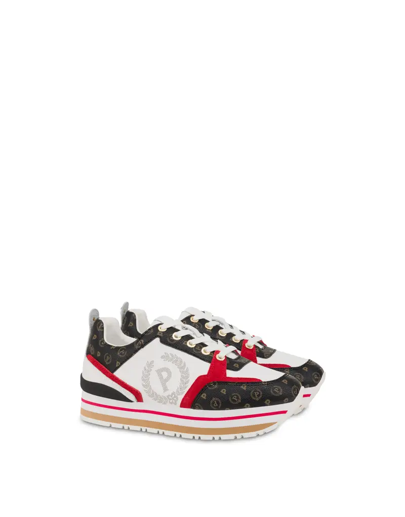 Sneakers in vitello Heritage Forever NERO/ROSSO/BIANCO, Pollini miniatura 2