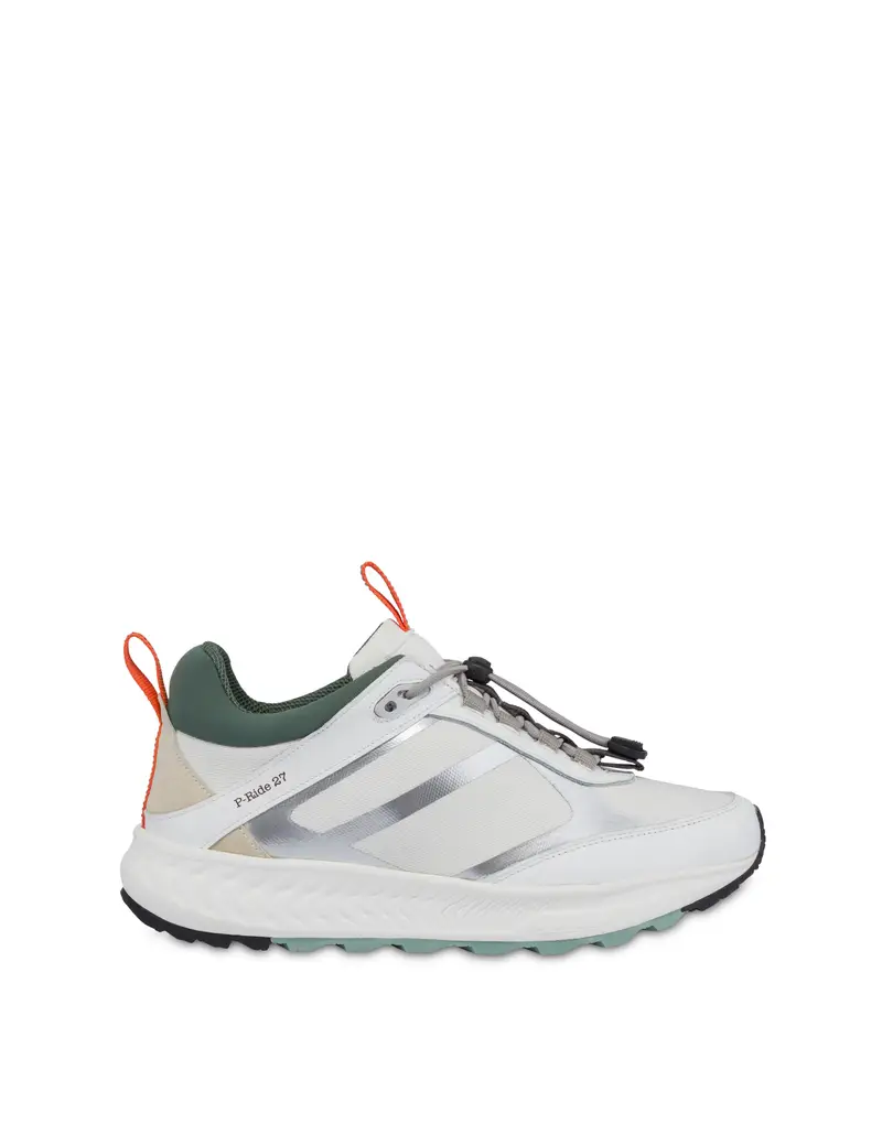 Sneakers P-Ride Sole By Michelin In Nylon e Vitello BIANCO/BIANCO/MILITARE/MILITARE/MILITARE, Pollini