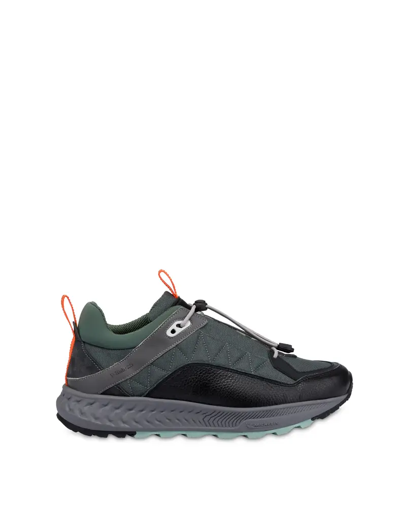 Sneakers P-Ride Sole By Michelin In Nylon e Vitello GRIGIO/NERO/NERO/GRIGIO/MILITARE/GRIGIO, Pollini Marrone