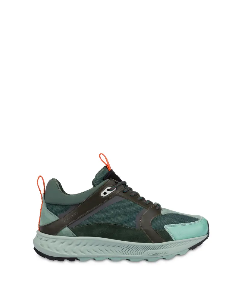 Sneakers P-Ride Sole By Michelin In Nylon e Vitello MILITARE/CIELO/MILITARE/MILITARE/MILITARE/VERDE, Pollini