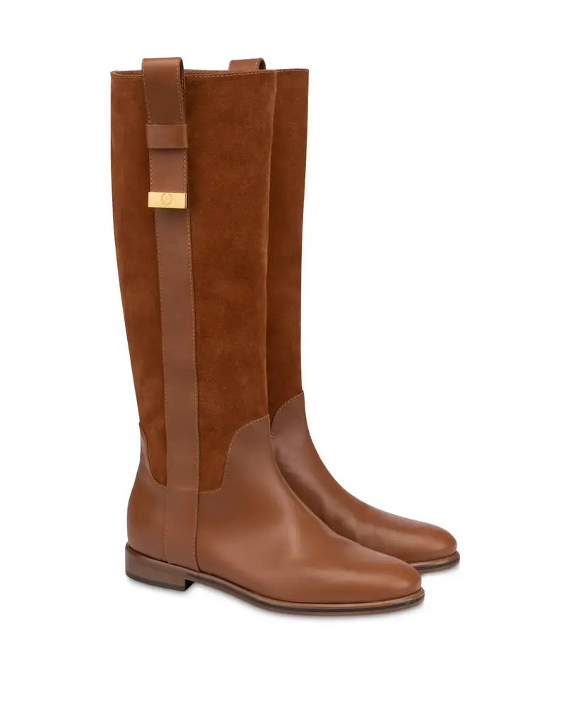 Stivale Cavaliere Austin in Crosta e Vitello CUOIO, Pollini Grigio miniatura 2