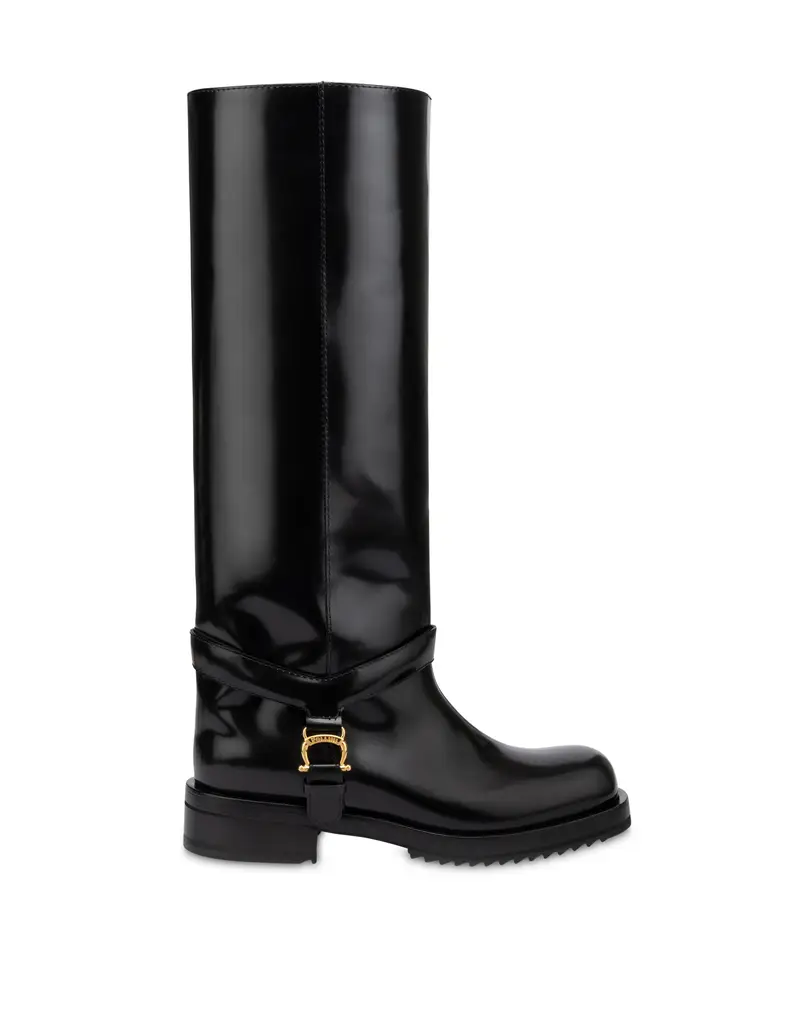 Stivale Mia in Vitello Abrasivato , Pollini Nero