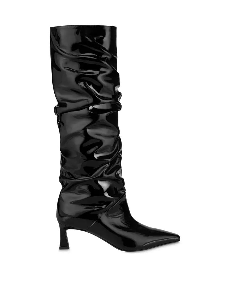 Stivale Plie in Vernice NERO, Pollini