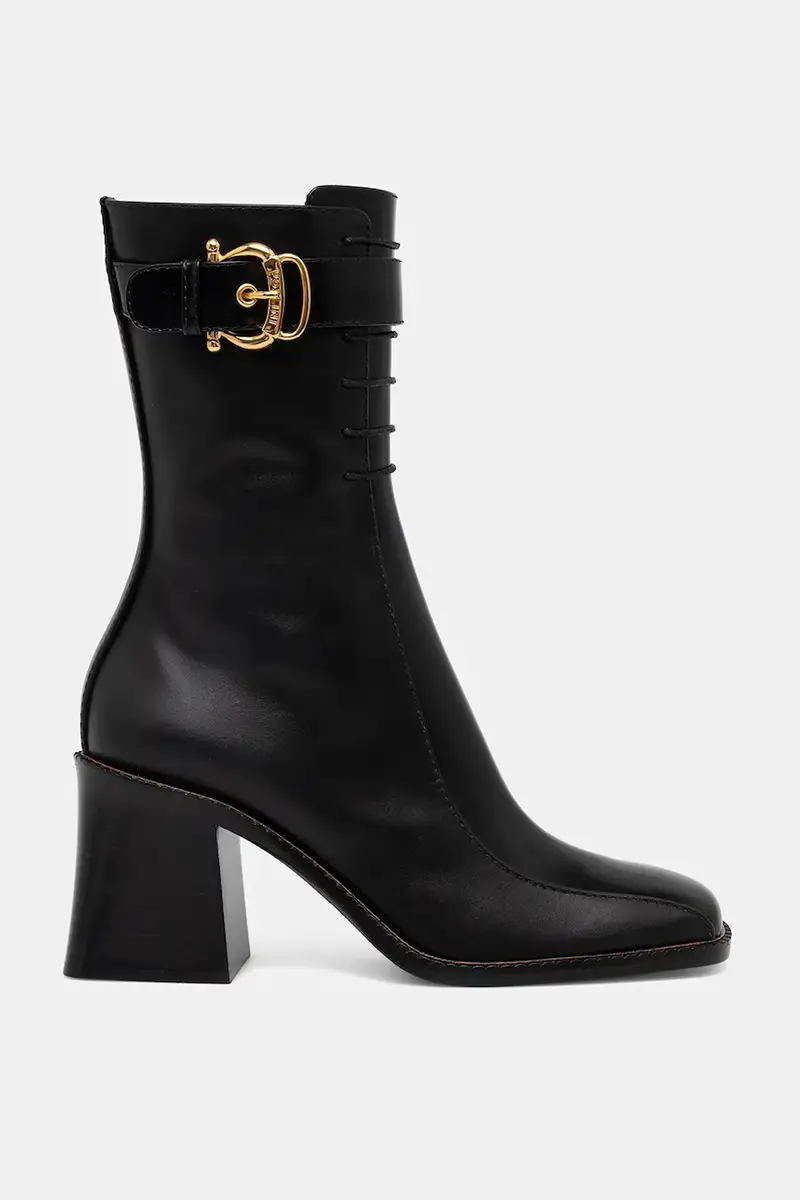 stivaletti alla caviglia in pelle colore nero PA24058M0NPC100A miniatura 2