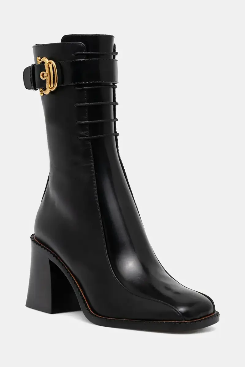 stivaletti alla caviglia in pelle colore nero PA24058M0NPC100A