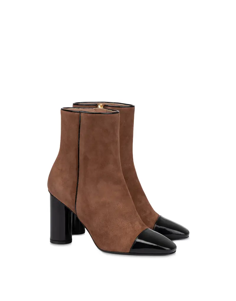 Stivaletto Boheme in Camoscio e vernice LEGNO/NERO, Pollini Marrone miniatura 2
