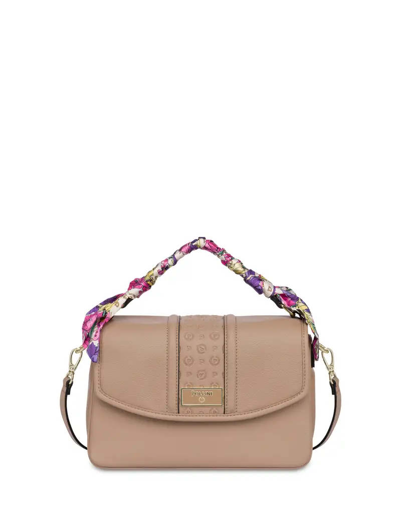 Top Handle Bag Lirio in Soft Pu TAUPE/TAUPE, Pollini Marrone