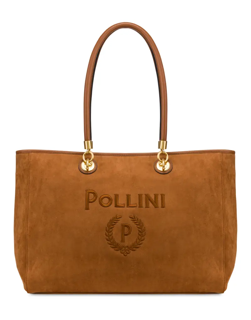 Tote Bag Capri In Simil Suede CUOIO/CUOIO, Pollini Beige