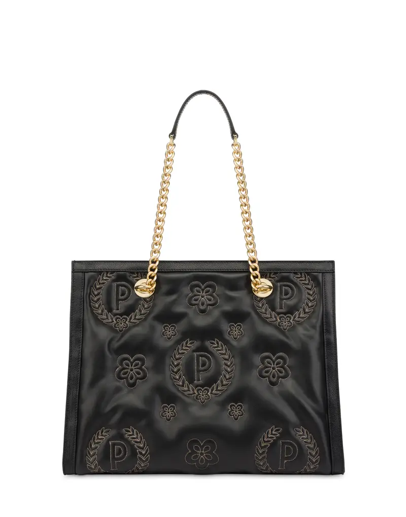 Tote bag con manici amovibili Puffy Heritage NERO/NERO/NERO, Pollini