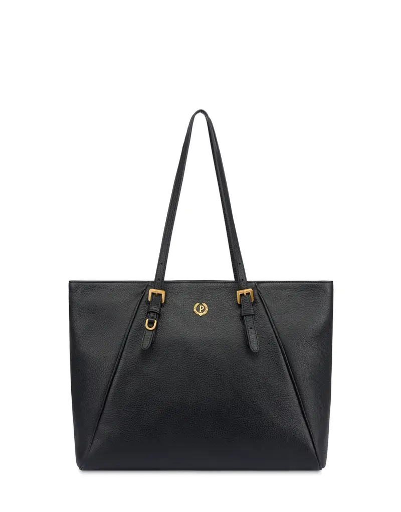 Tote Bag Echos Real Leather NERO, Pollini