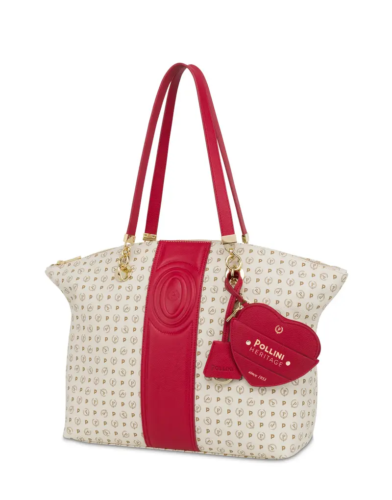 Tote bag Heritage 70 AVORIO/ROSSO., Pollini miniatura 2