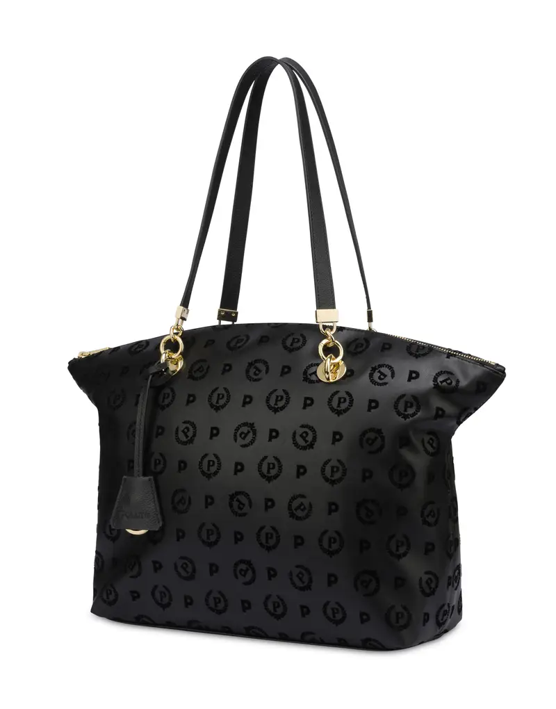 Tote bag Heritage Flock NERO/NERO, Pollini miniatura 2