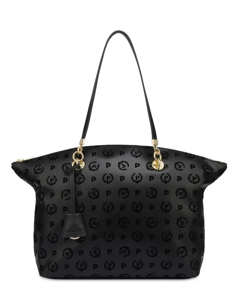 Tote bag Heritage Flock NERO/NERO, Pollini
