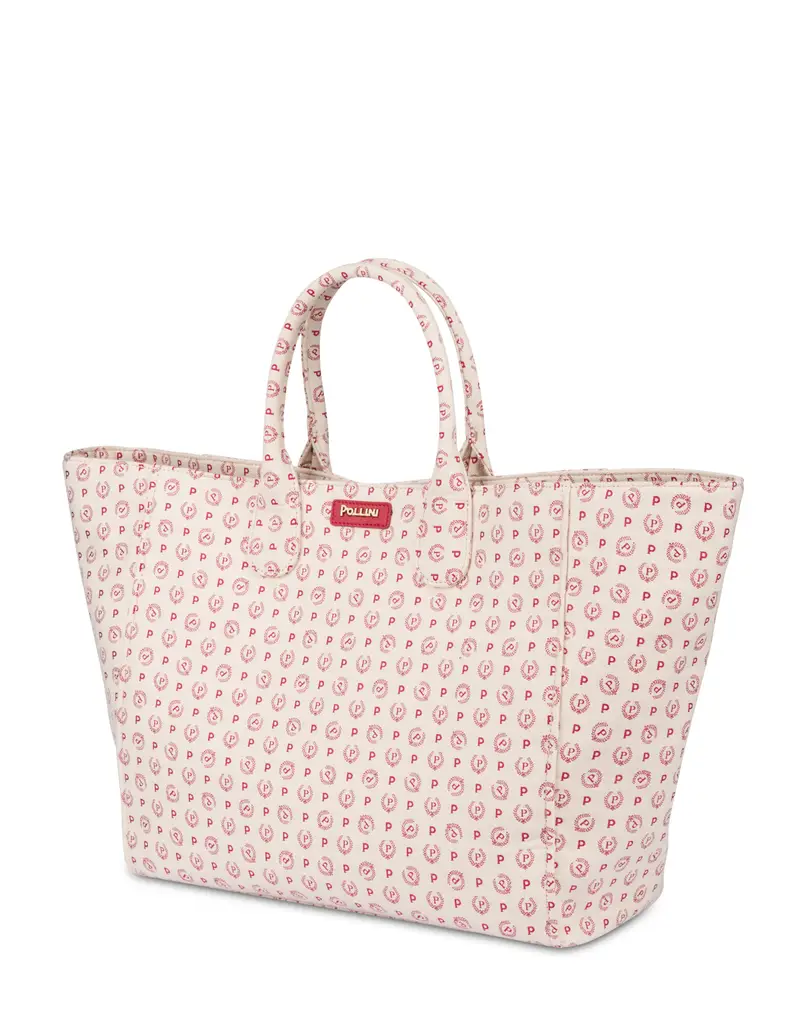 Tote bag Heritage Jacquard Big AVORIO/ROSSO/ROSSO, Pollini Bianco miniatura 2