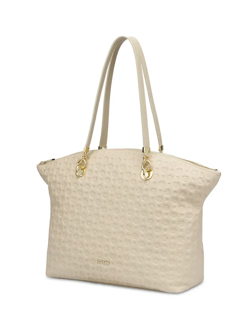 Tote bag Heritage Logo Embossed AVORIO, Pollini Bianco miniatura 2