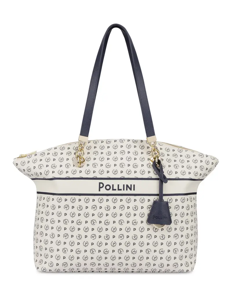 Tote bag Heritage Marina AVORIO/BLU, Pollini Marrone