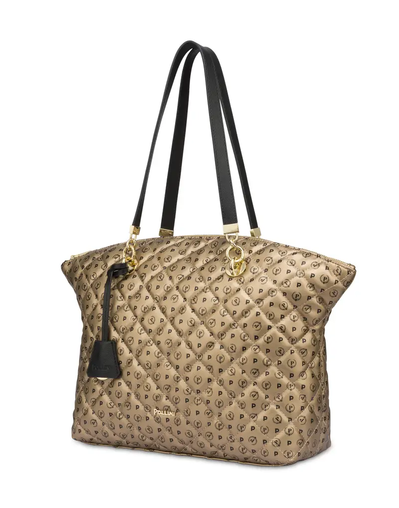 Tote bag Heritage Matelassé ORO/NERO, Pollini Bianco miniatura 2