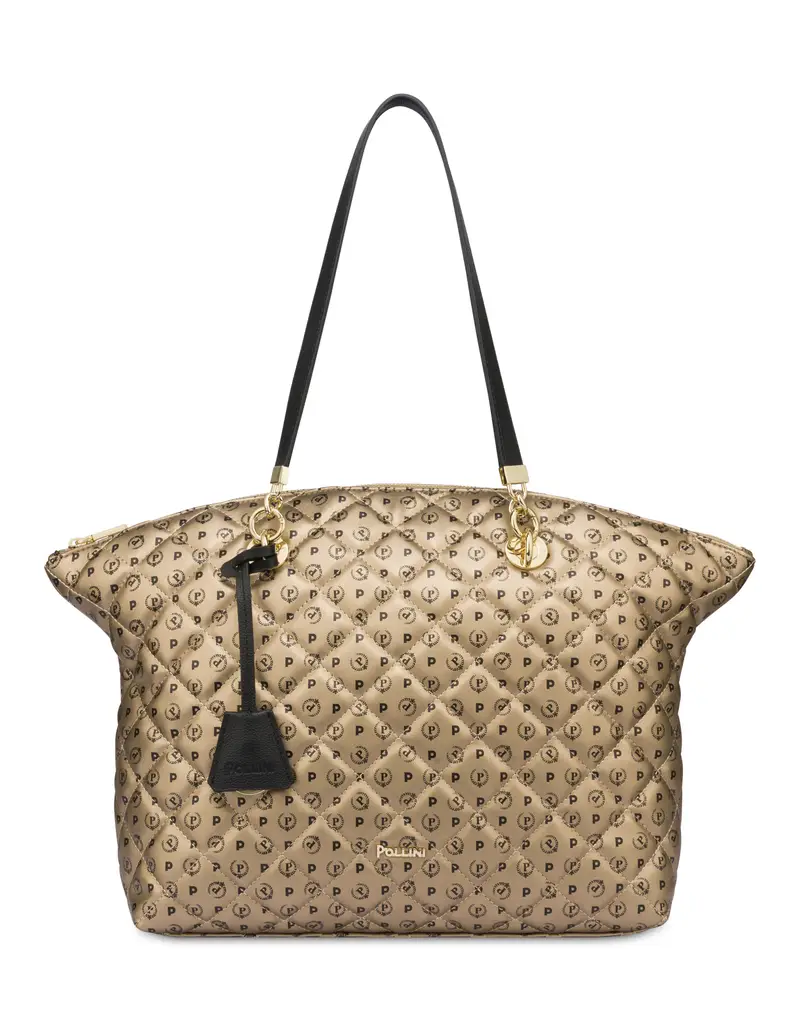 Tote bag Heritage Matelassé ORO/NERO, Pollini Bianco