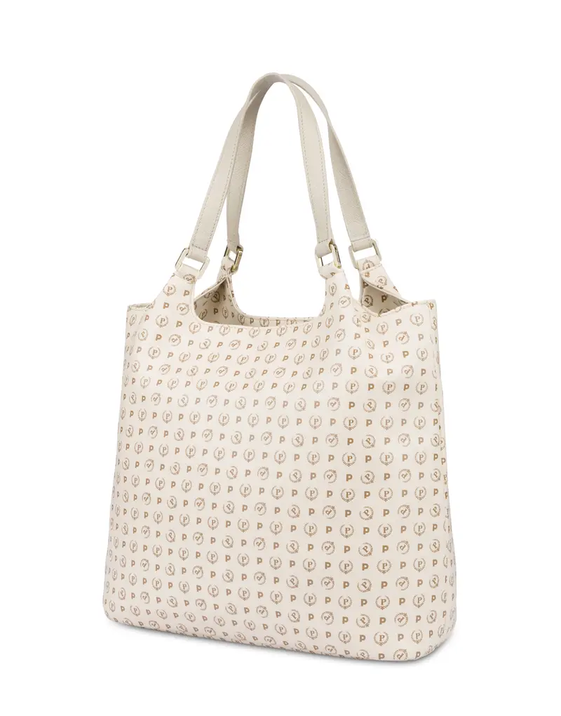 Tote bag Heritage Soft Relief AVORIO/AVORIO, Pollini Marrone miniatura 2