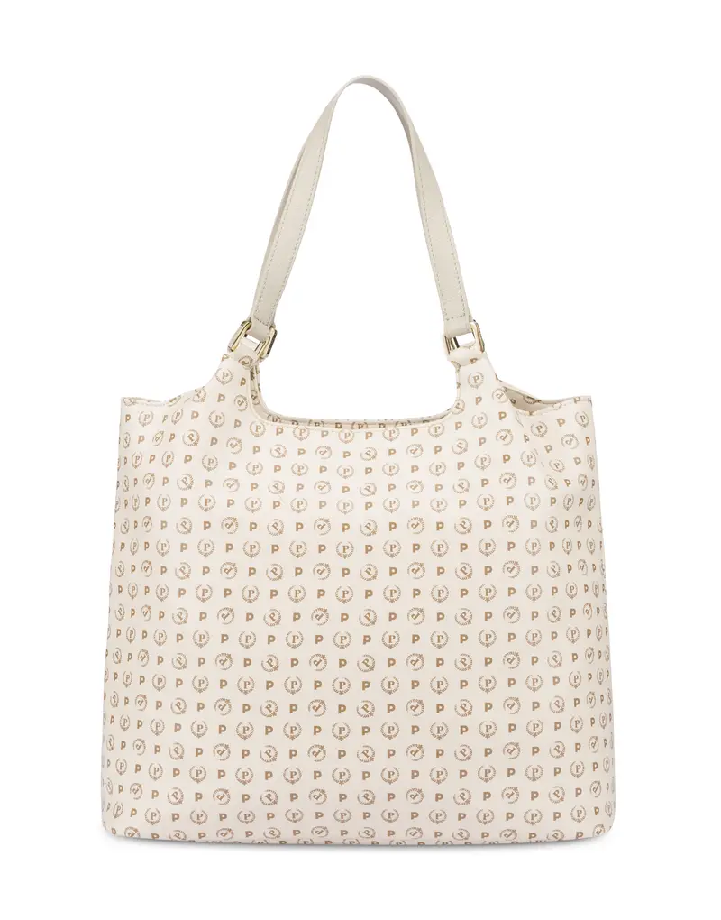 Tote bag Heritage Soft Relief AVORIO/AVORIO, Pollini Marrone