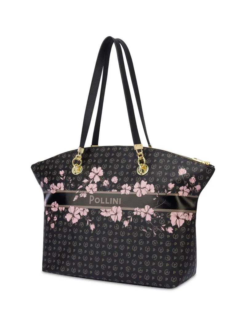 Tote Bag in Heritage Marina Flower, Pollini Nero miniatura 2