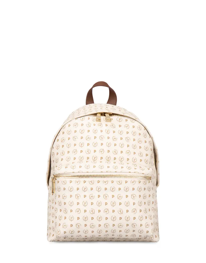 Zaino Heritage Logo Classic AVORIO/MARRONE, Pollini Bianco