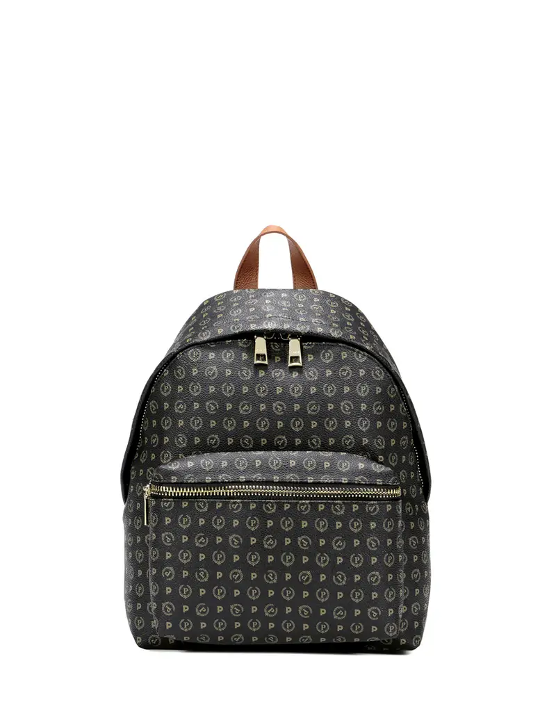 Zaino Heritage Logo Classic NERO/MARRONE, Pollini